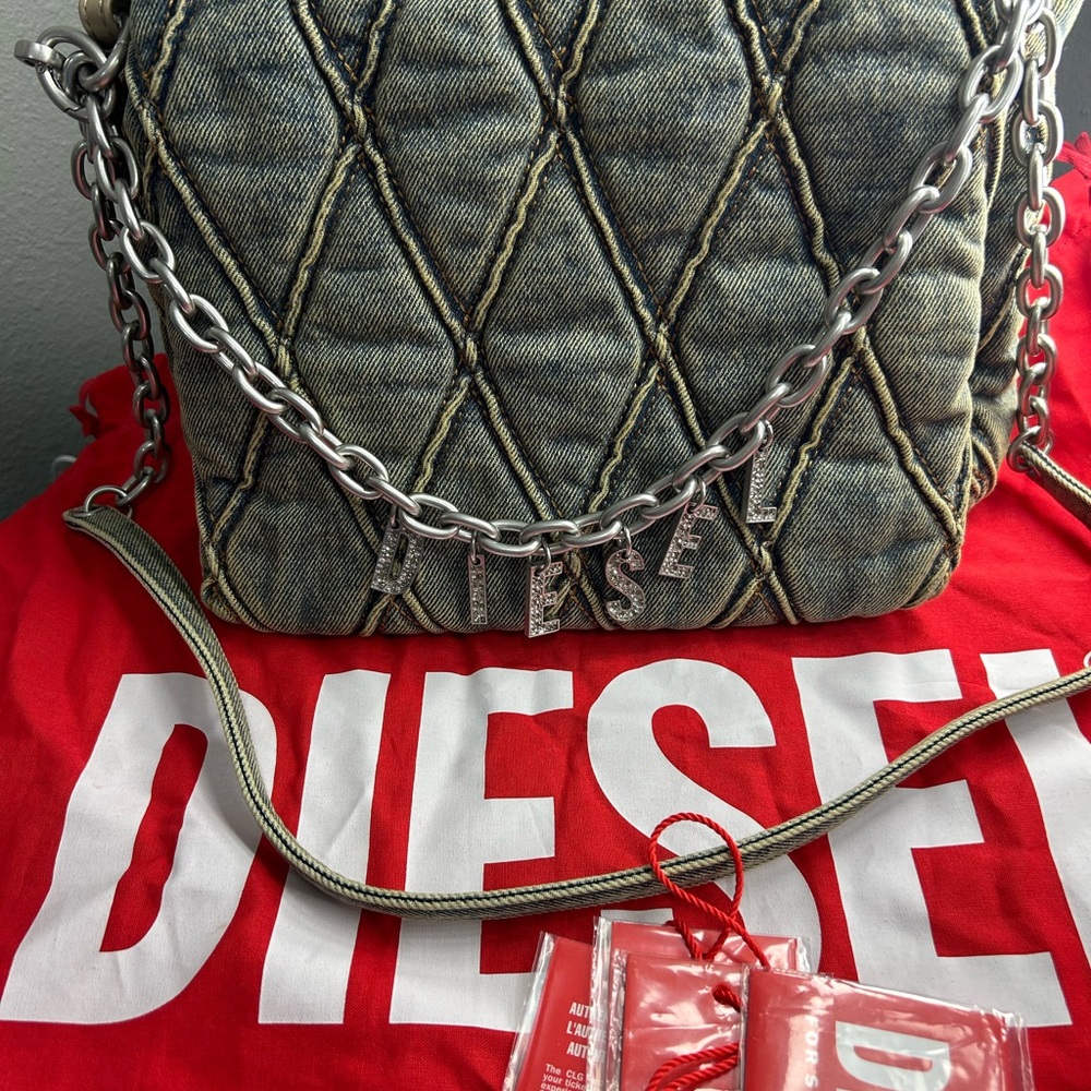 Diesel Quilted Denim Shoulder Bag (medium) - Picture 2 of 4
